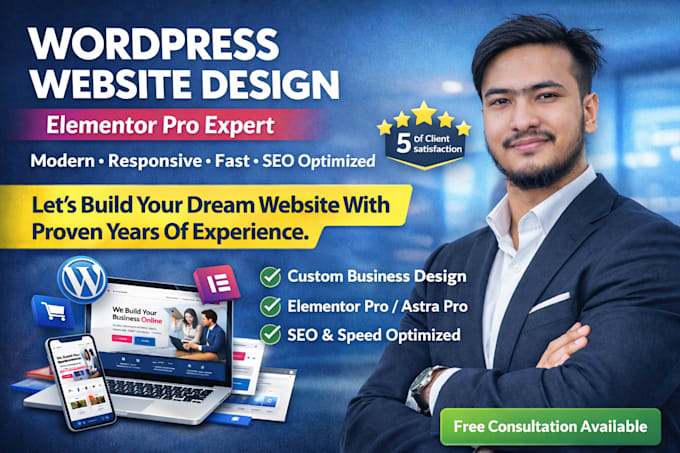 build or redesign a professional wordpress website with elementor pro