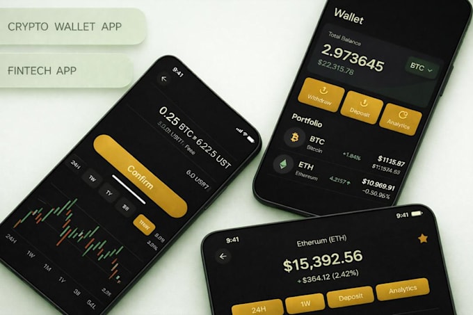 develop a crypto wallet app fintech app blockchain trading money transfer app