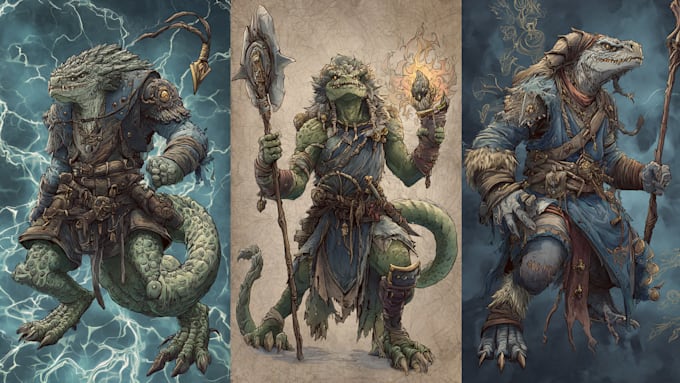 draw fantasy creatures and custom monster illustration