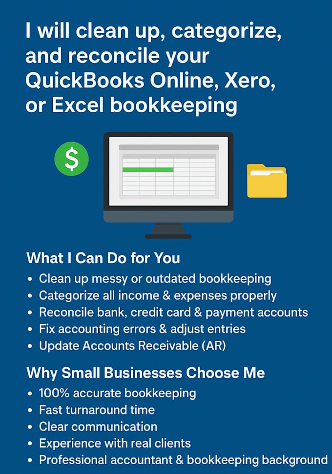 clean up, categorize, and reconcile your quickbooks online,
