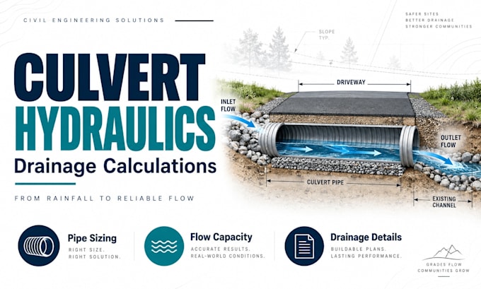 calculate driveway culvert hydraulics and prepare drainage details