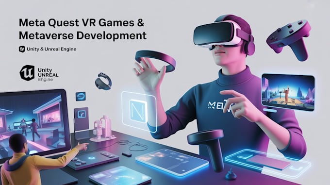 develop meta quest VR games and metaverse using unity or unreal engine