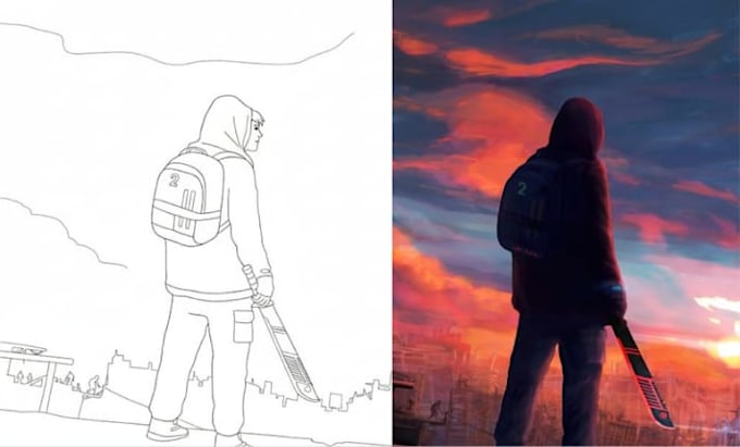 minimalist line art style 1 person