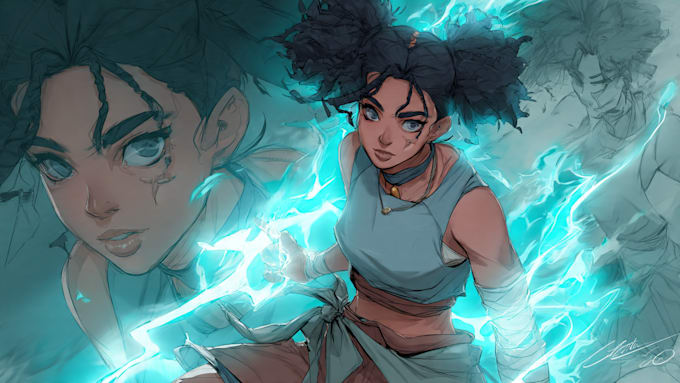 draw digital artwork in comic and or anime style