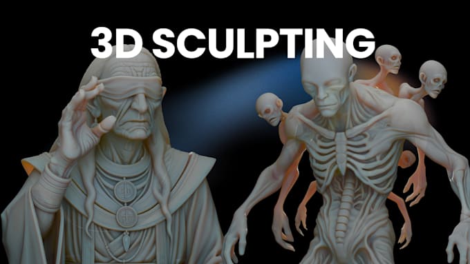 sculpt 3d model for 3d printing, toys, action figure, dnd character, and render