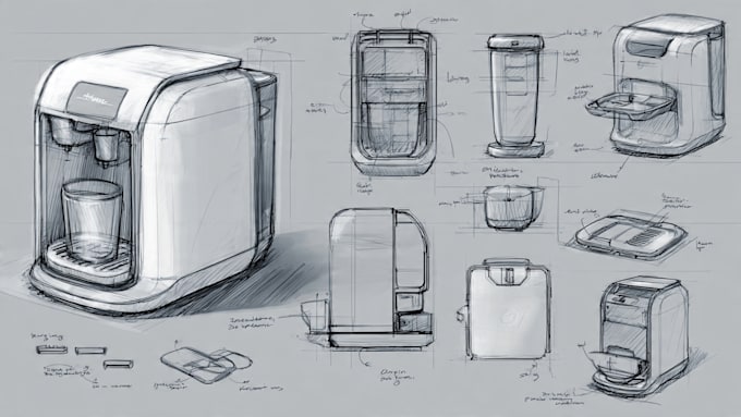 create industrial product design concept sketches for your ideas