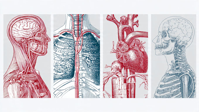draw anatomy and medical vector illustration