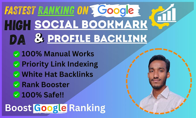 do 150 profile backlinks, 100 bookmarks link building for google top ranking