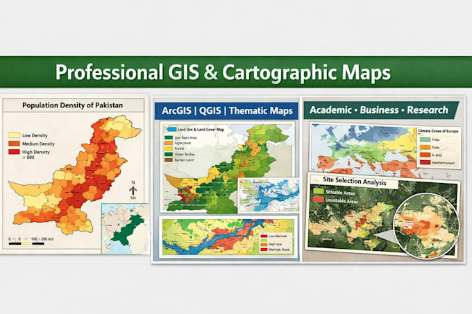 create professional gis and cartographic maps using arcgis or qgis