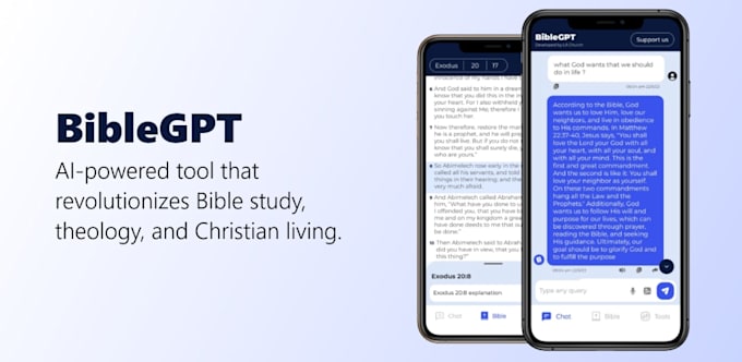 develop an ai based bible or christian app