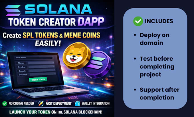 create your solana token creator dapp