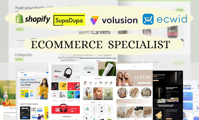 design volusion bigcommerce ecwid shopify woocommerce online store and printify