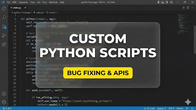 build or fix custom python scripts, apis, and flask backend, fastapi