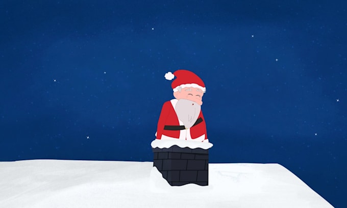 create a funny animated christmas greeting with santa