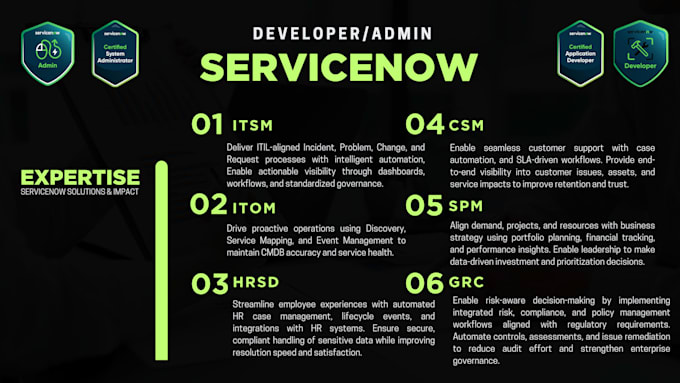 be your servicenow developer admin