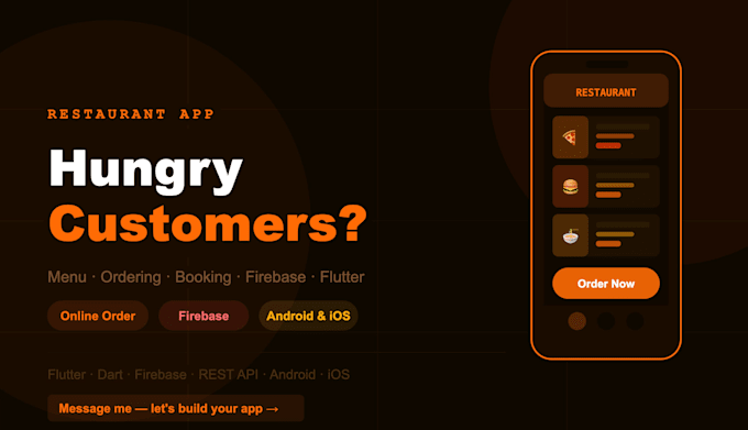 build a flutter restaurant app with menu ordering and firebase
