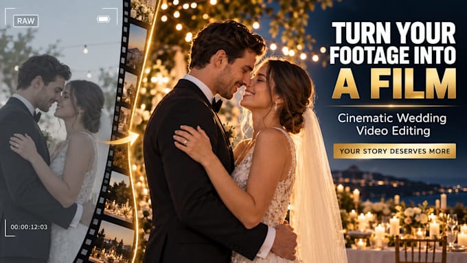 edit cinematic wedding videos, highlights, and event films