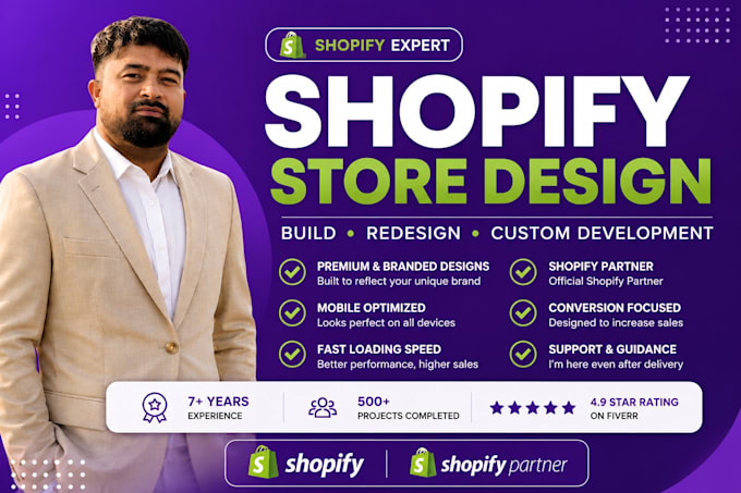 clone, build, redesign, design shopify website or  design shopify store