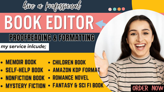 developmental line edit romance book, proofread memoir book, format sci fi novel