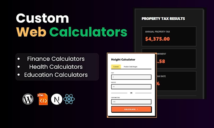 build fast, SEO friendly custom calculators and web tools