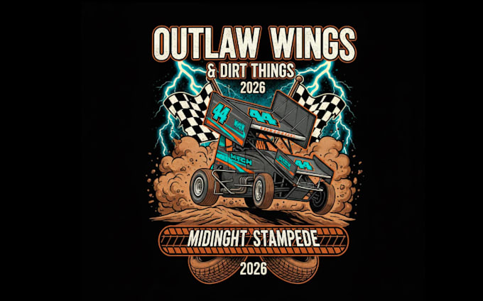 do racing illustration for t shirt design