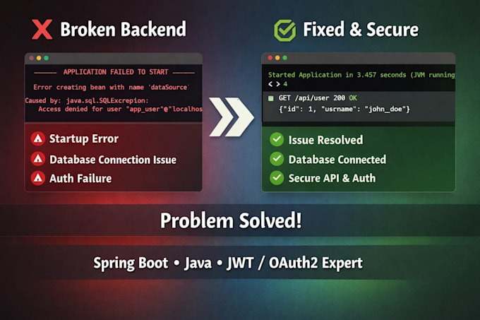 fix and debug spring boot, backend