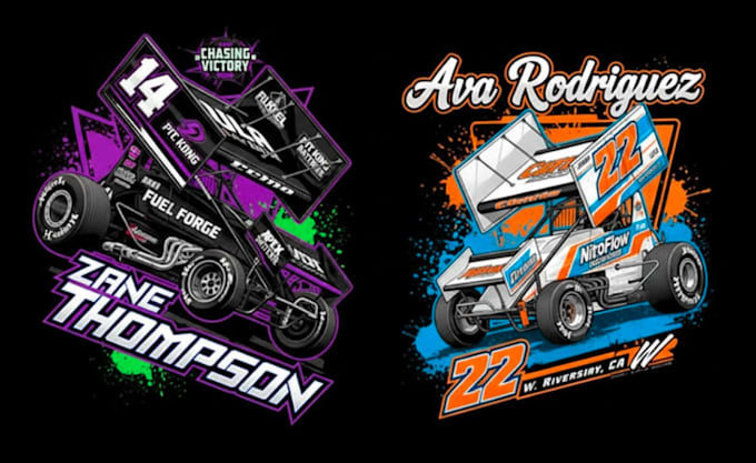 Design racing illustration for t shirt design for your business by ...
