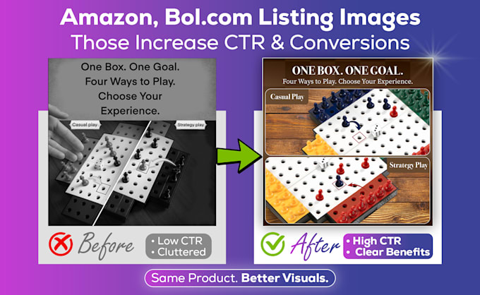 redesign bol, amazon listing images to increase CTR and conversions