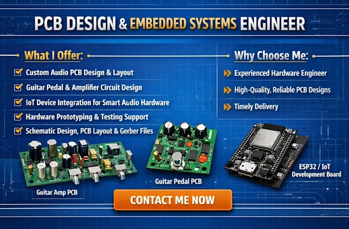 pcbcircuit hardware design audiopcb device interface amplifiers guitar pedal iot
