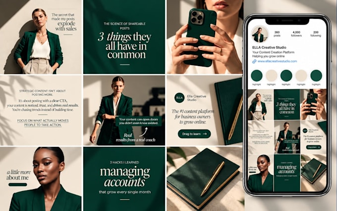 design editable canva brand kit, social media template, instagram branding kit