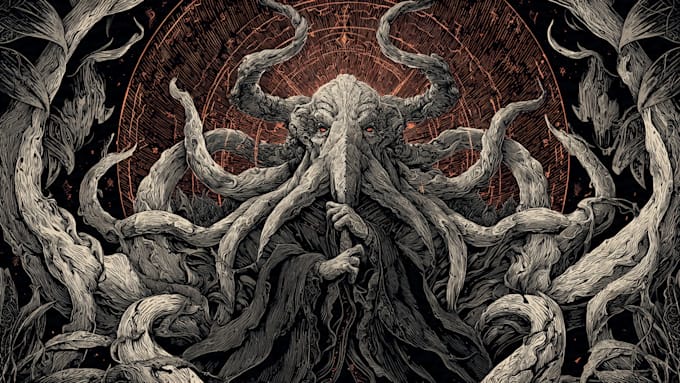 draw detailed dark art illustration
