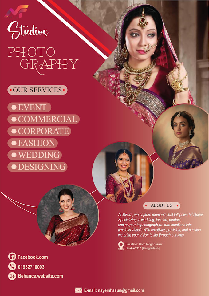 design professional photography studio flyer or poster