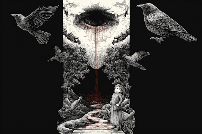create dark art illustration
