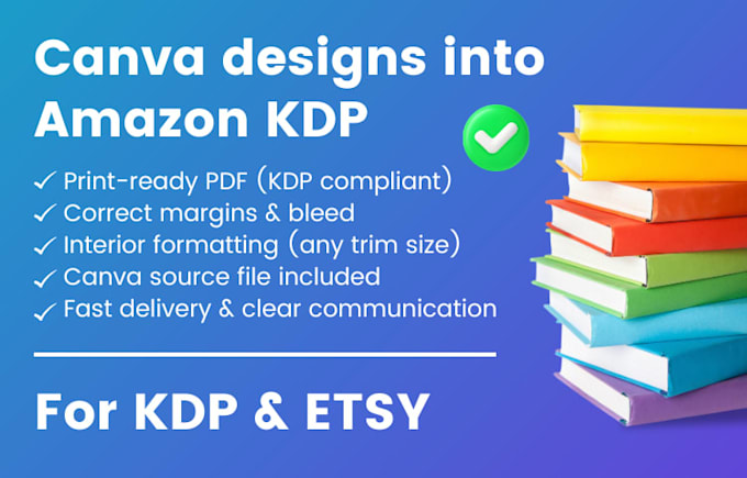 format your canva design into a KDP print ready PDF for low content books