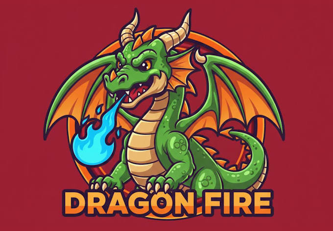 create modern style dragon mascot logo design with business