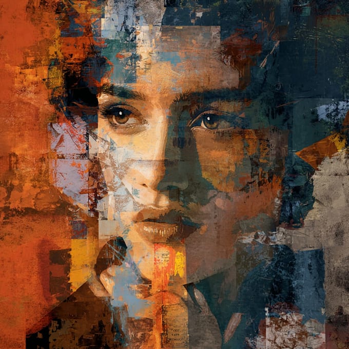 paint expressive colorful abstract portraits