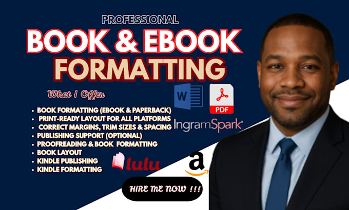 do professional book formatting, ebook formatting and paperback layout design