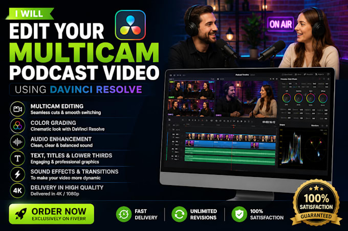 edit your multicam podcast video using davinci resolve