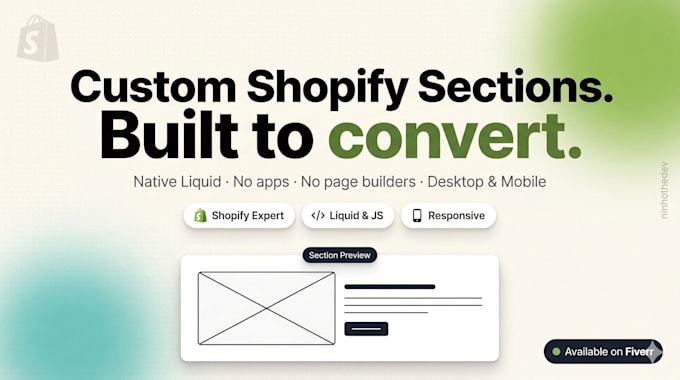 develope a shopify section in your shopify theme