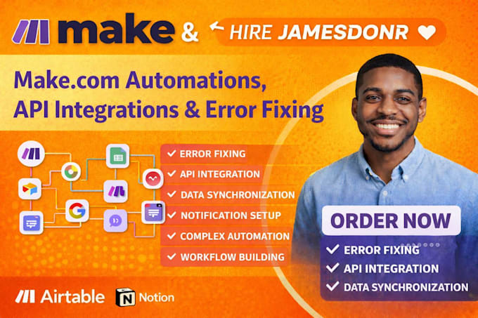 Fix make come, make com automation made come, makecom expert by James ...
