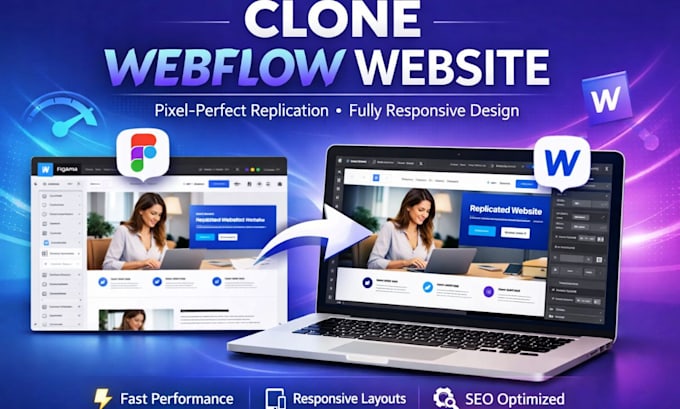 copy clone duplicate or convert your figma design into a webflow website
