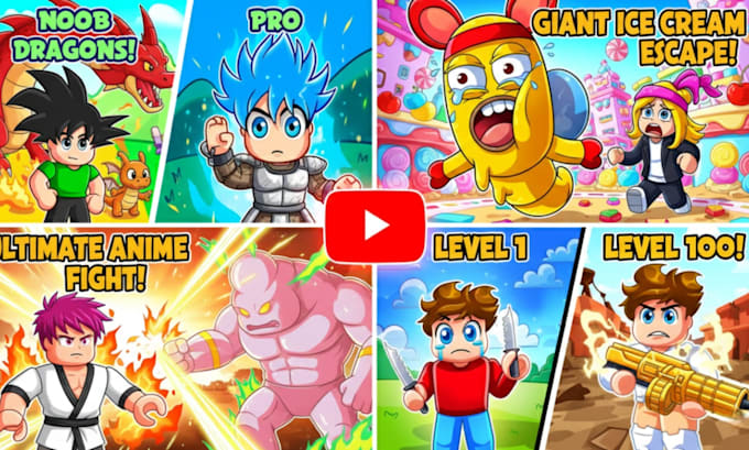 design roblox thumbnail or anime thumbnail for youtube