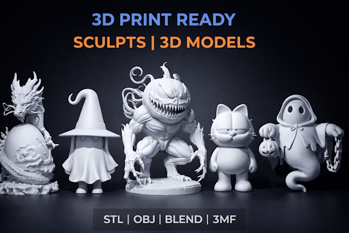 create 3d models, sculpts ready for 3d printing