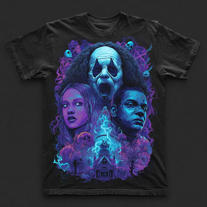 create t shirt illustration horror theme