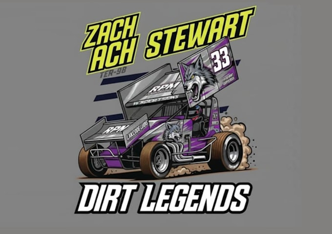 do custom racing theme design for brand or merchandise
