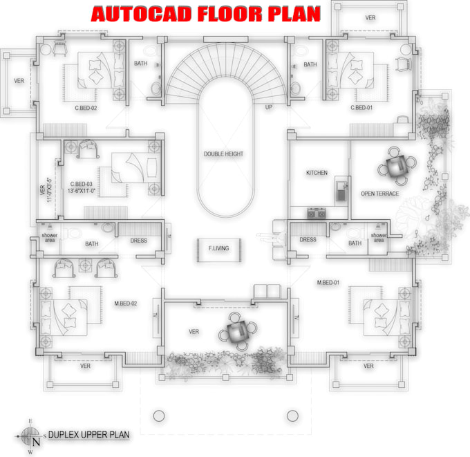 draw your architectural floor plan in autocad 2d draft
