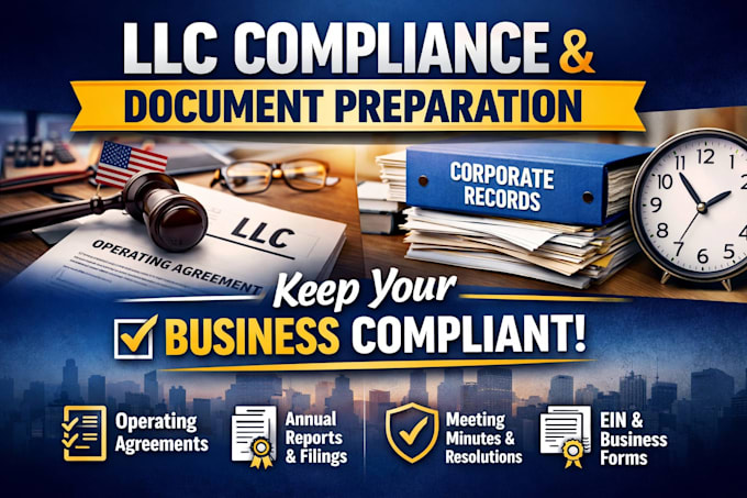 prepare llc operating agreement amendment internal resolution annual report