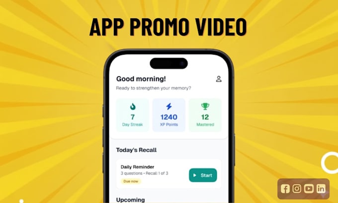 create app promo video, app explainer video with motion graphics