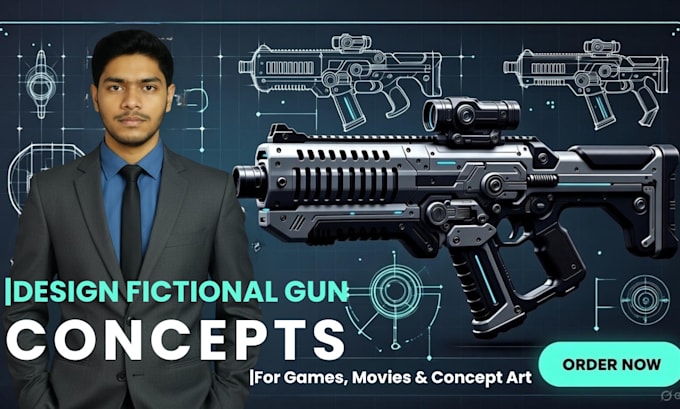 design futuristic fictional gun and sci fi weapon concepts