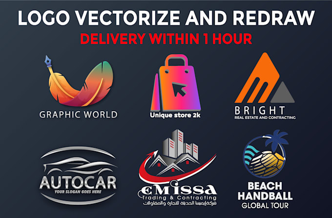 do premium logo refinement, cleanup and redraw within 1 hour